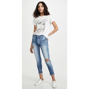 Moussy Ridgewood Distressed Skinny Jeans Size 28 Light Blue Wash